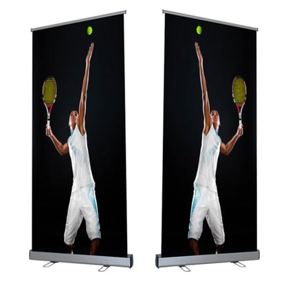 Heavy Duty Retractable Banner Stand 33.5"x80" (WxH) with Padded Canvas Bag (STAND ONLY） (1 Pack)