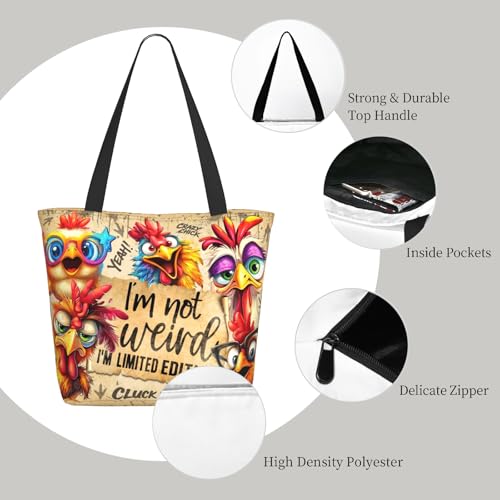 Bible Tote Bags for Women Christian Gifts Religious Church Shoulder Bag - color: Chicken
