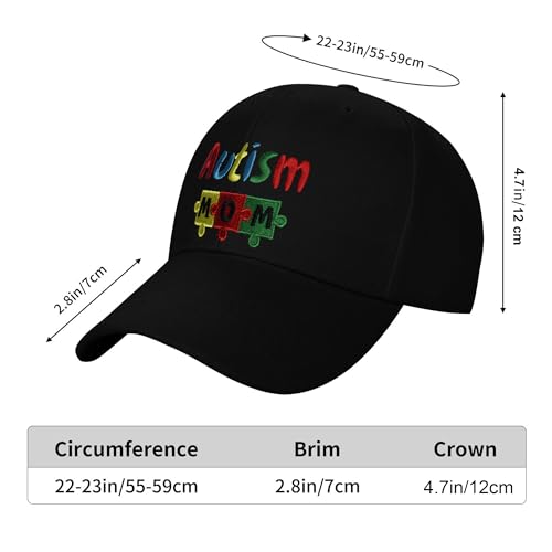 Embroidered Baseball Cap for Women Men Adjustable Baseball Hat Black Baseball Cap Trucker Hat - color: Autism Puzzle