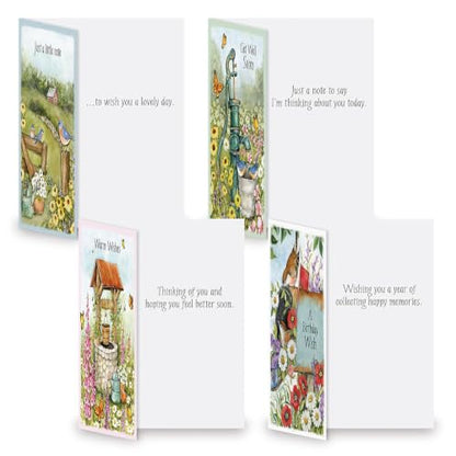 Current Susan Winget Garden Assorted Cards with Envelopes All Occasion - 20 Pack, Large 5" x 7" Cards with Sentiments, Variety of Get Well, Sympathy, Birthday, Anniversary & Thinking of You - color: Garden