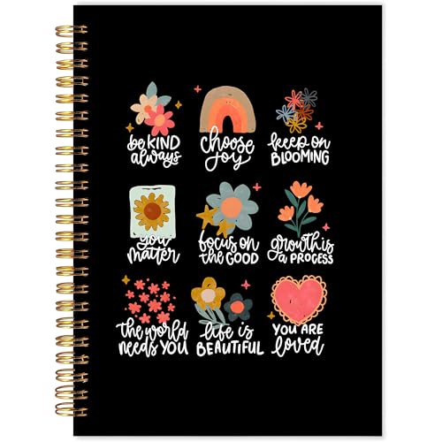 Mental Health Quotes Inspirational Notebook Journal for Office School Supplies, Motivational Floral spiral notebook journal for Women, 5.5x8.3 Inch - color: Multiple Color-3