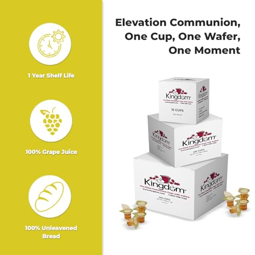 Kingdom Prefilled Communion Cup with Wafers(100 ct - white juice) Sealed in a Single-Serving Container with Upto 1-Year Shelf Life, Perfect for Holy Eucharist Celebration in Hospitals, Summer Camps, and More! - size: 25.92 Ounce (Pack of 1)