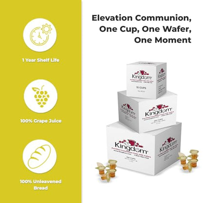 Kingdom Prefilled Communion Cup with Wafers(100 ct - white juice) Sealed in a Single-Serving Container with Upto 1-Year Shelf Life, Perfect for Holy Eucharist Celebration in Hospitals, Summer Camps, and More! - size: 25.92 Ounce (Pack of 1)
