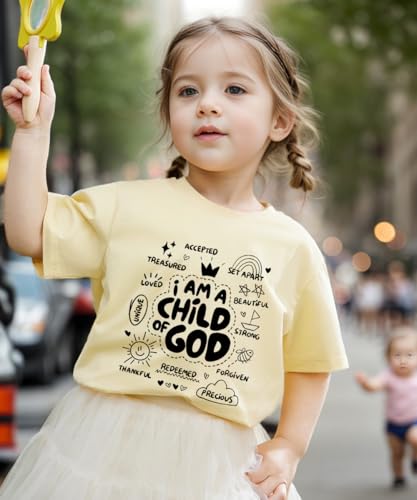 IAM A Child of God Christian Shirts for Kids Toddler Jesus Religious Tee Tops Bible Verse Clothes 2-7 Years - color: Child of God#1, size: 2T