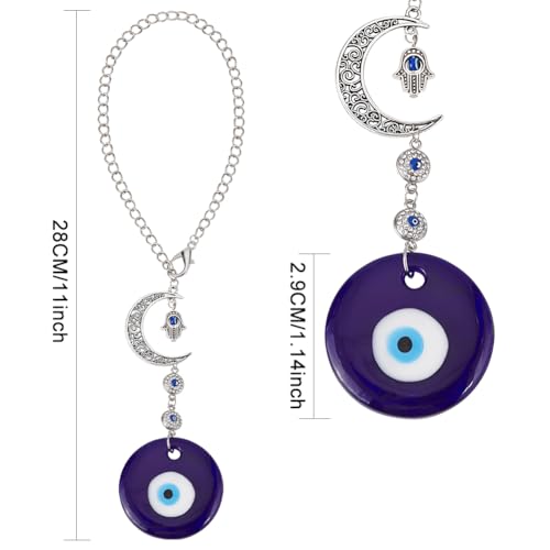 Blue Evil Eye Car Hanging Ornament Evil Eye Charms with Moon - color: Bule