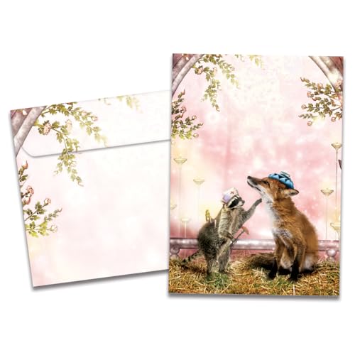 Tree-Free Greetings Woodland Healing Get Well Card - 1 Recycled 5x7 Card & Matching Envelope, Thick Cardstock, Sustainably Made in USA - Supportive and Adorable Animals - color: Healing Touch