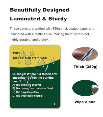 Docdeer 20 Famous Bible Story | 126 Bible Quiz Question Game Cards | Bible Relay Trivia Board Games Cards | Bible Study & Biblical Knowledge Trivia, Christian Gifts for Women Men & Families