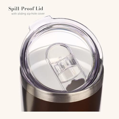 Christian Art Gifts Stainless Steel Double Wall Vacuum Insulated Tumbler 18 oz - color: Brown/Stand Firm