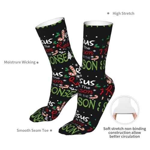 Happy New Year 2024 Unisex Sports Socks - Winter Casual Dress Fashion Socks - color: Jesus is the Reason for the Christmas Season-2