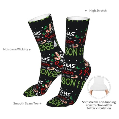 Happy New Year 2024 Unisex Sports Socks - Winter Casual Dress Fashion Socks - color: Jesus is the Reason for the Christmas Season-2