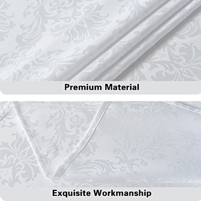 SASTYBALE White Tablecloth Rectangle 60 x 84 Inch Jacquard Tablecloth - color: A-white, size: 84" x 60" (Rectangular)