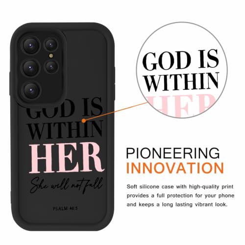 Christian Case for Samsung Galaxy S25, Western Aesthetic Bible Verse Pattern Design God Jesus Phone Cover for Women Men, Soft TPU Protective Shell for Samsung S25 6.2" Black - color: Black