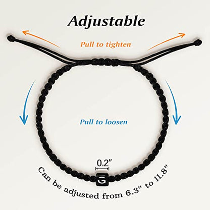 Initial Bracelets for Women Teen Girls Handmade Rope Braided Bracelet for Men Jewelry Birthday Graduation Mother's Day Gifts for Mom Wife Girlfriend Her Friends - style: G