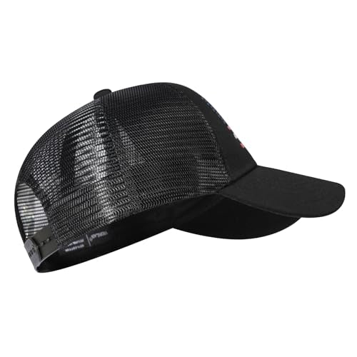 Baseball Cap, American Flag Trucker Hat for Men Women, Breathable Adjustable Fit Outdoor Mesh Snapback Hats - color: Black/Us Flag