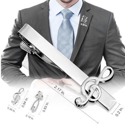 Tie Clips for Men, Mens Tie Clip Silver, Mens Tie Bars, Clip on Tie for Men - color: Silver Tie Clip Set 3