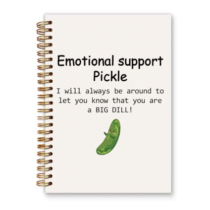 Emotional Support Pickle Spiral Notebook Journal, 5.5×8.3 Inch - color: 001-Spiral