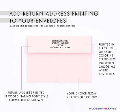 Modern Pink Paper Funeral Thank You Cards With Deer, FLAT Bereavement Thank You Notes With Envelopes Set Watercolor, Sympathy Acknowledgement Cards Nature Theme, Your Choice of Quantity & Color - color: Deer