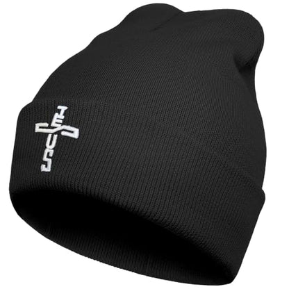 Christian Hats for Men & WomenJesus Cross HatChristianReligious GiftsforVarious Festivals&BirthdaysFaith Baseball/Trucker Cap - color: Black Jesus Beanie