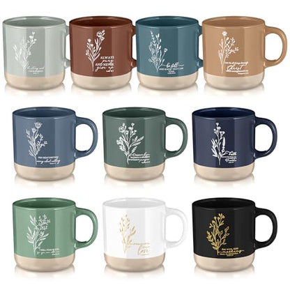 Didaey 10 Pcs Christian Gifts Bulk for Women, Religious Bible Verse Mugs - color: Neutral Color