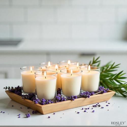 Hosley 48 Pack White Unscented Votive Candles, Clear Glass, Hand-Poured Wax, Bulk Wedding & Party Candles for Gifts, Tables, Aromatherapy & Holidays Party Weddings Birthdays (White) - color: White, size: 48 Pack