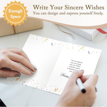 Qiliji Christian Birthday Card for Him Her, Religious Birthday Greeting Card, Inspirational Happy Bday Cards Gifts for Friends Family - color: Christian Birthday