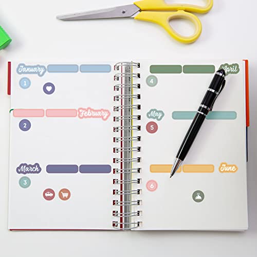 Geyee 18 Sheets Daily Calendar Stickers with Elbow Tweezer
