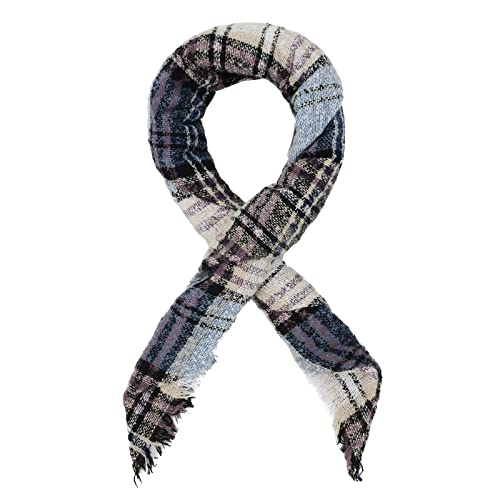 American Trends Scarfs for Women Winter Triangle Scarf Classic Plaid Warm Scarf Soft Scarves Knitted Wrap Shawl - color: Triangle Pink & Blue & White
