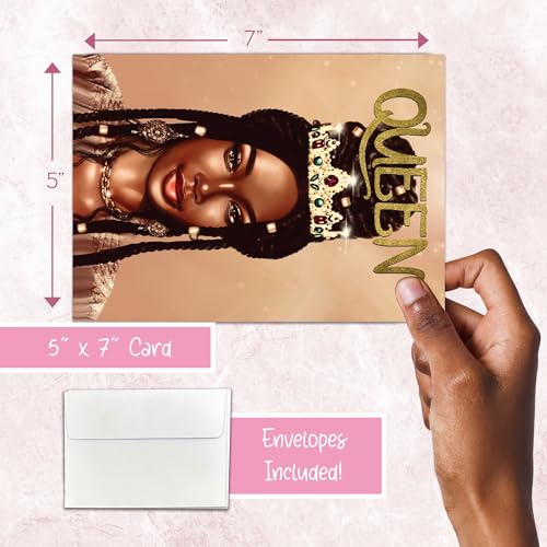 African American Birthday Cards Assortment Box – 18 Greeting Cards with Envelopes, Beautiful Black Women Designs – Birthday Gift for Women - style: Assortment 840