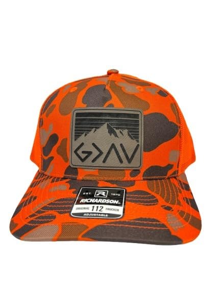 God is Greater Than The Highs and Lows Trucker Hat Women's Hat All Black Sun Hat Men Gifts for Girlfriends Cool Cap - color: Blaze