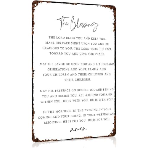Christian Blessing Prayer Farmhouse Aluminum Metal Sign 8 x 12 Inch