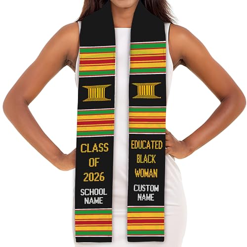 MDPrints Global Kente Graduation Sash 2026, Black Girl Magic Graduation Sash 2026, Class of 2026 Graduation Gift - color: Qh121 Q5