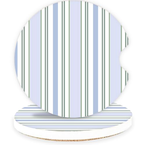 Ceramic Car Coasters – Absorbent Car Cup Holder Coaster Set for Women, Cute Aesthetic Car Accessories for Girls, 2 Pack (Ocean Depths) - color: Ocean Depths