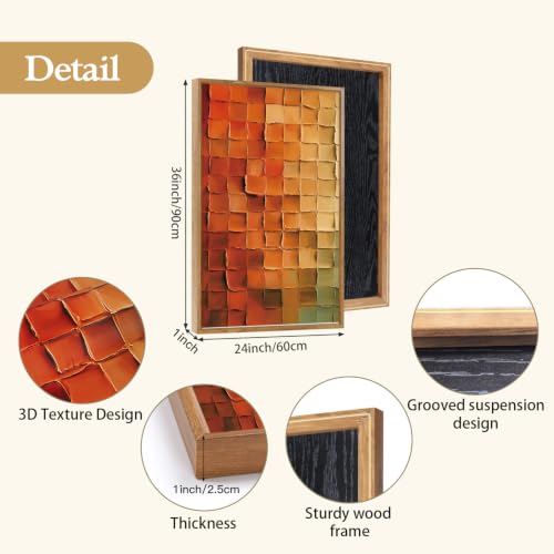 CHDITB 3D Textured Gradient Block Wall Art, Modern Geometric Abstract Decor - color: 3D gradient color block wall art (large), size: 24"L x 36"W