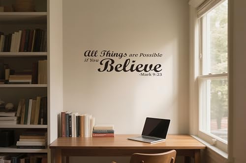 Mark 9:23 Bible Verse Wall Decal, Christian Faith Sticker