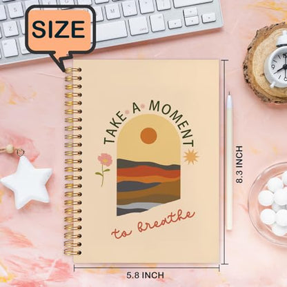Mental Health Boho Spiral Journal Notebook 5.5x8.3in, Mental Health Gifts, Inspirational Gifts for Women, Motivational Notebooks for Note Taking, Therapy Office Must Haves, Hardcover Notebook Journal - color: Boho-floral