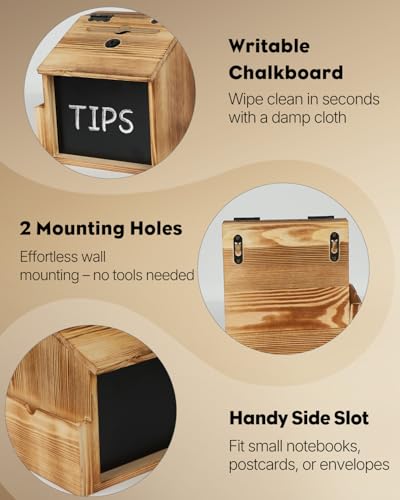 Uniclife Suggestion Box with Slot and Lock, Wood Donation Box - color: 7.7" L x 6.7" W x 7.9" H