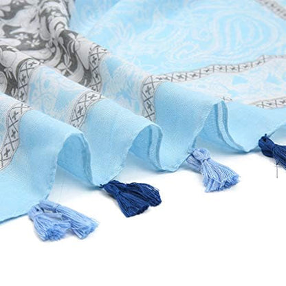 Yeieeo Boho Scarf for Women Lightweight Floral Printed Scarf Fall Winter Fashion Fringed Shawl - color: Floral 2