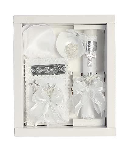 Baby Catholic Baptism Candle Set for Boys Baptismal Candles for Baptism for Girls Kit Favors Bible Greek Christening bela - style: English