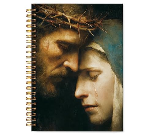 Christian Jesus Notebook for Work Note Taking, Catholic Gifts Journal for Women, Goodbye Mother Jesus and Mary Embrace Religious Hardcover Spiral Notebooks, 5.5x8.3 in - color: multicolour-Christian-4