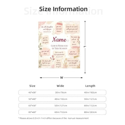 Personalized Christian Blanket for Women, Custom Name Scripture Throw Blanket with Bible Verse, Religious Faith Gift for Mom Daughter Sister Friend, Sympathy Birthday Christmas Baptism Gift - color: Background Pattern 5