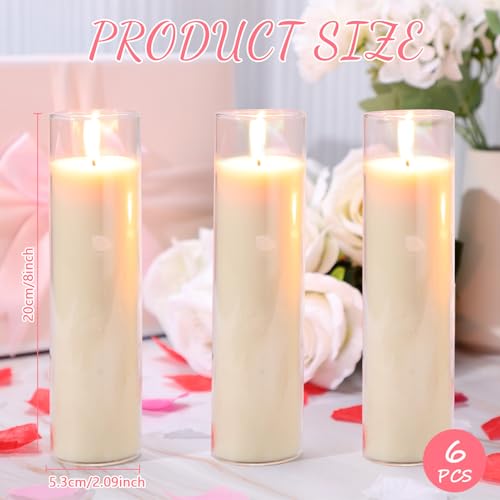 Foldtier 6 Pcs White Devotional Candles in Glass 2 x 8 Inches