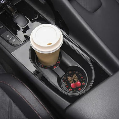 Cheetah Leopard Car Coasters for Cup Holders, Absorbent Coaster for Women - color: Cheetah251