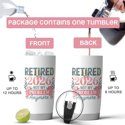 Fancyfams 20oz Retirement Tumbler for Women 2026 - color: Not My Problem 26