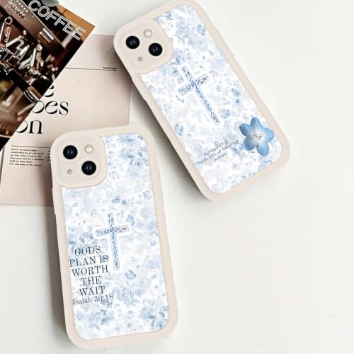 Christian Bible Verses Cross Phone Case for iPhone 14 Case - color: Christian flowers