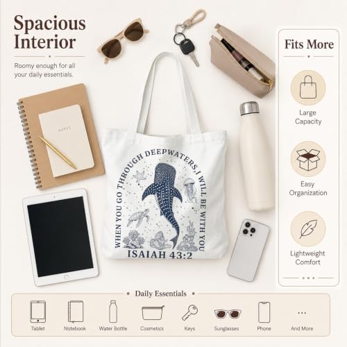 Christian Canvas Tote Bag, Bible Verse Reusable Shopping Bag - color: Bible-3