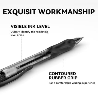 50 Pack Black Ink Ballpoint Pen with Soft Grip, Bulk Pens 1.0mm - color: Black