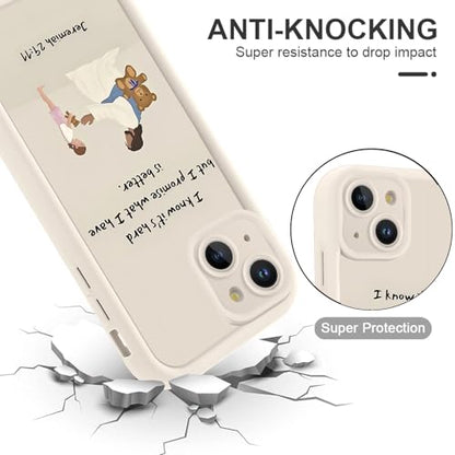 for iPhone 15 6.1'' Cute Bible Verse Bear Phone Case - color: White-Jesus Bear, size: iPhone 15