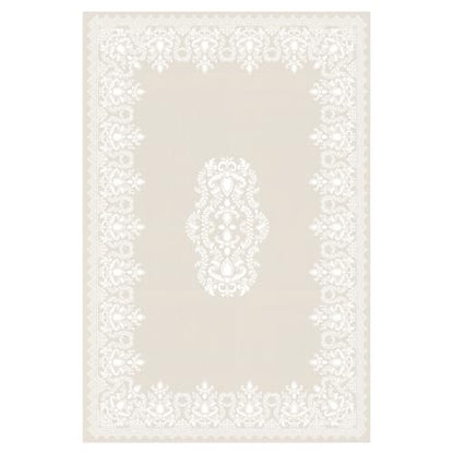 Persian Paisley Jacquard Tablecloth, Rectangular, 60 x 84 inches, Ivory - size: 84" x 60" (Rectangular)