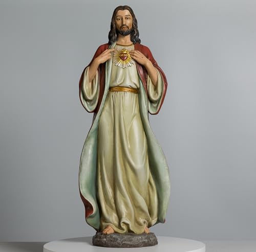 BC Catholic Sacred Heart of Jesus Statue, 24.5" H Large Jesus Christ Statue - size: 24.5 inches H