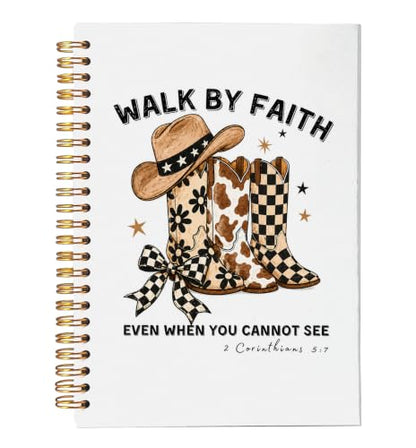 VNWEK Coquette Western Christian Spiral Notebook Journal 5.5x8.3 Inch - color: Western Christian